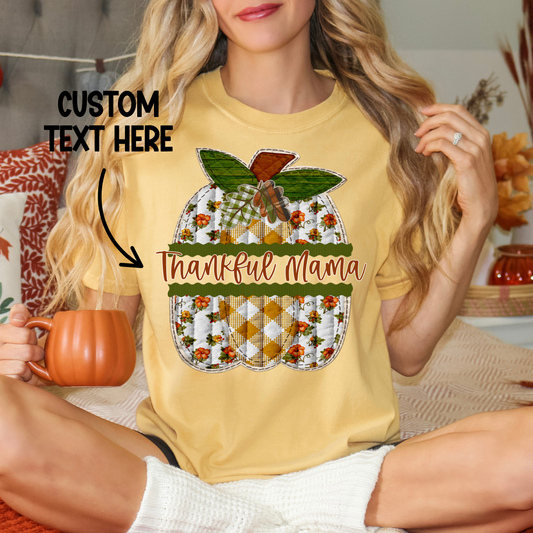Custom Quilted Pumpkin DTF Transfer