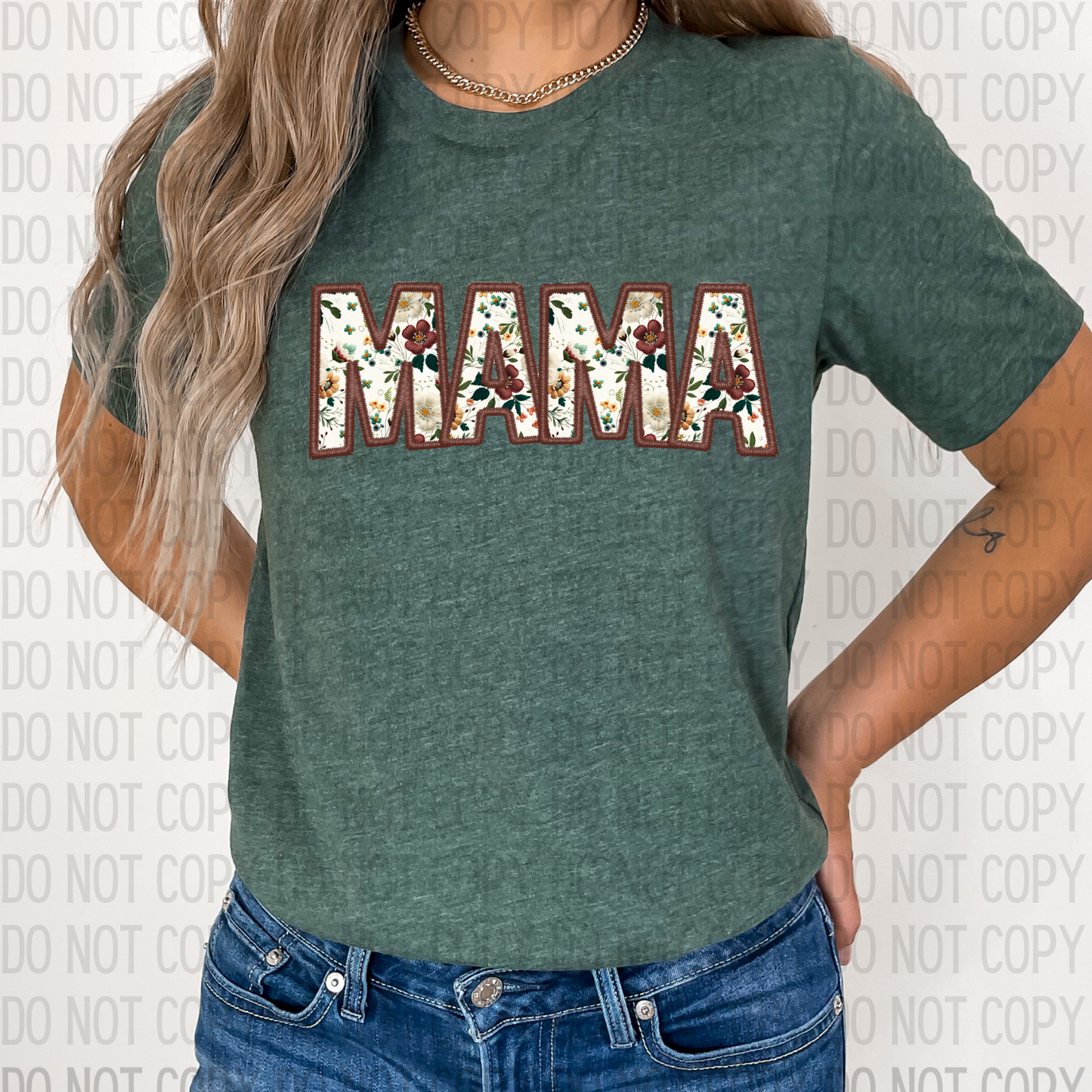 Faux Embroidery Boho Mama DTF