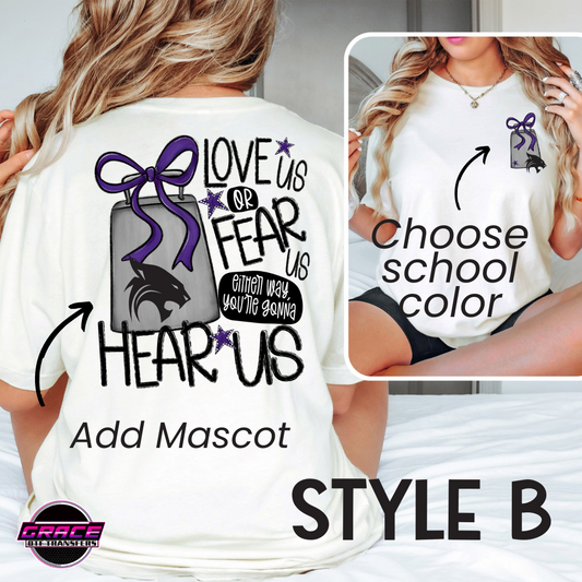 *School Spirit Custom Cowbell DTF