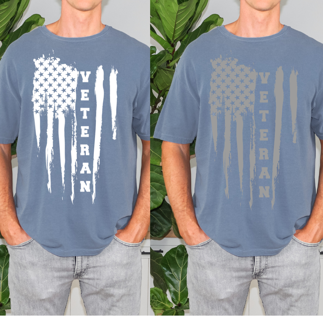 Veteran Distressed Flag DTF Transfer