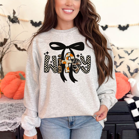 Pumpkin Word Art & Bow DTF Transfer