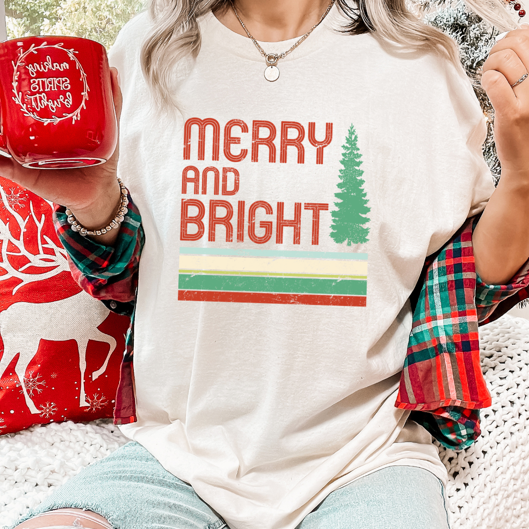 Merry and Bright Retro DTF