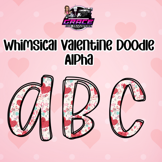 *Whimsical Valentine Doodle Alpha Word DTF