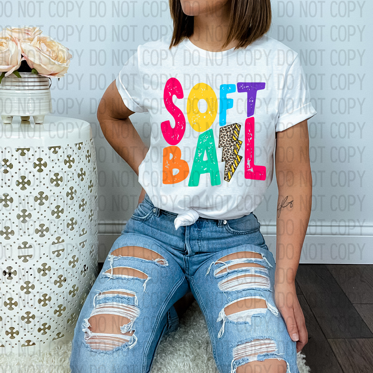 Neon Font Softball Mom DTF