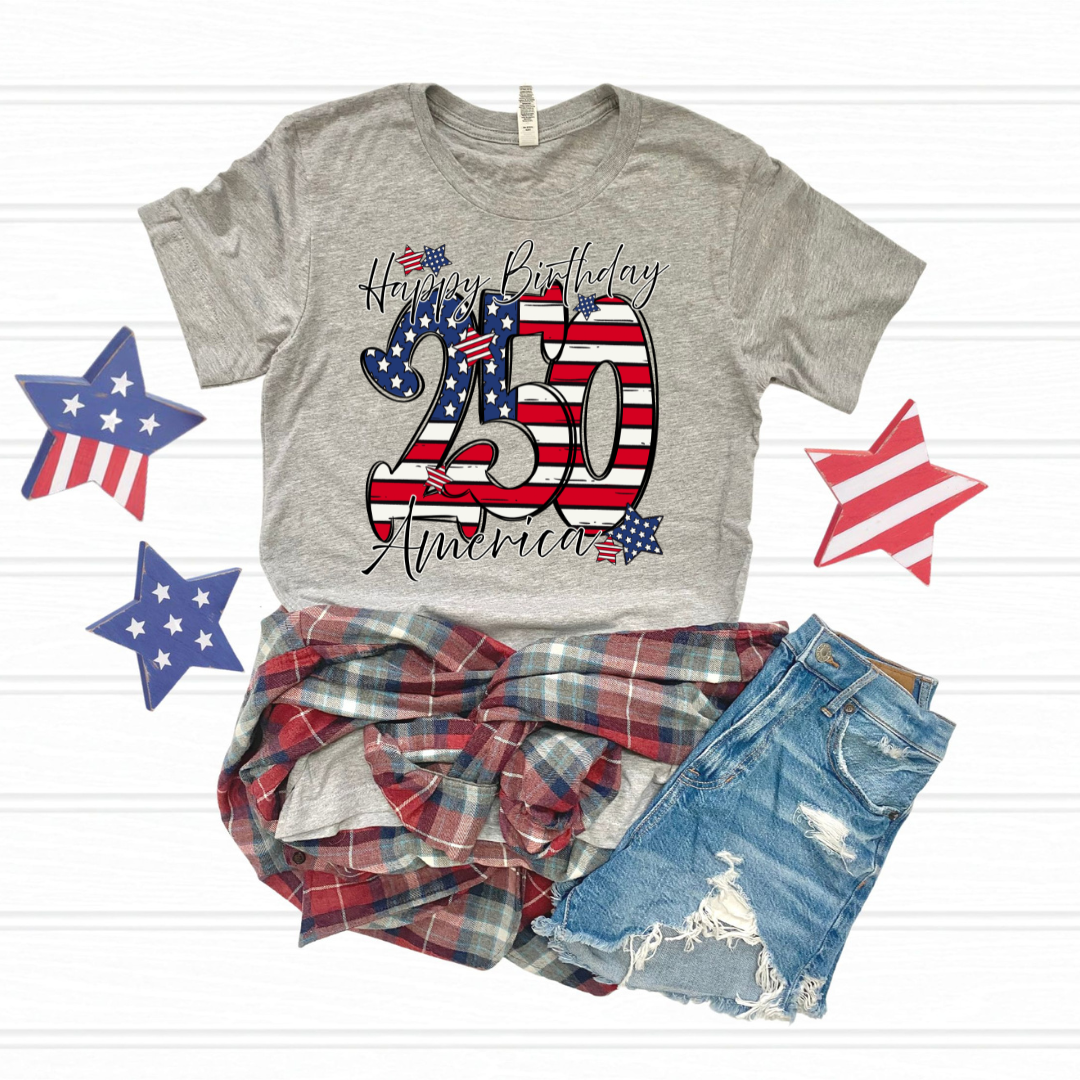 Happy 250th Birthday America DTF Transfer