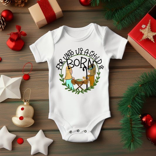 For Unto Us A Child Is Born DTF Transfer