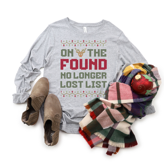 Found, No Longer Lost Christmas DTF Transfer