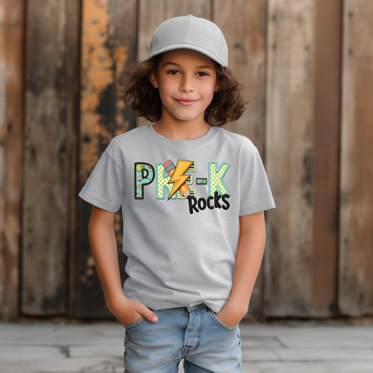 PreK Rocks Faux Embroidery DTF Transfer