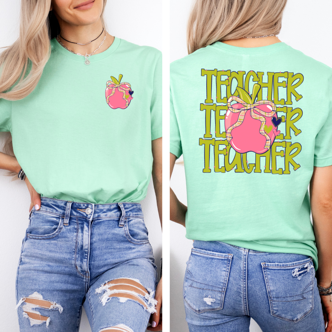 Teacher Lime Green Apple DTF Transfer