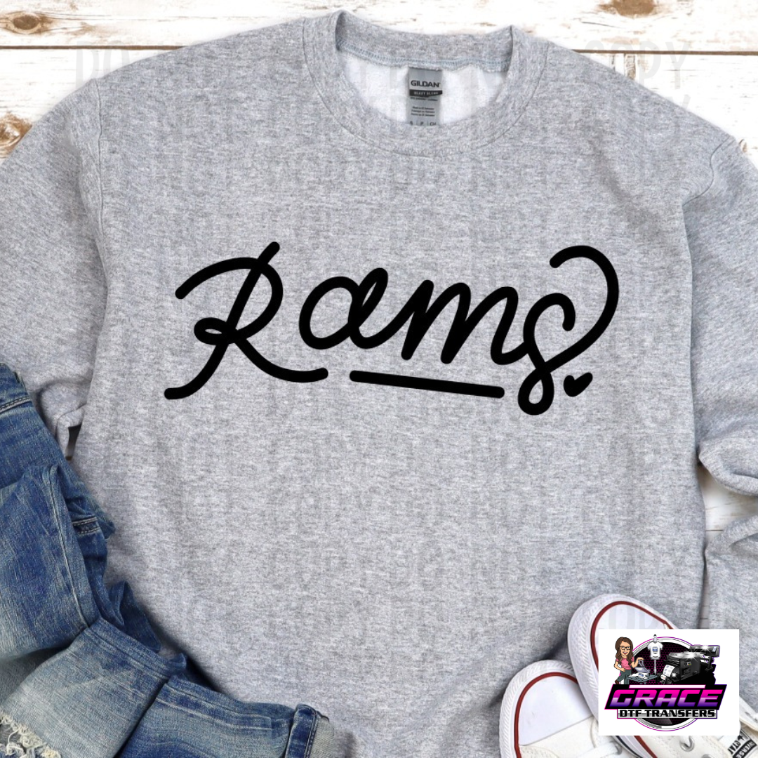 Rams Hand Lettered DTF
