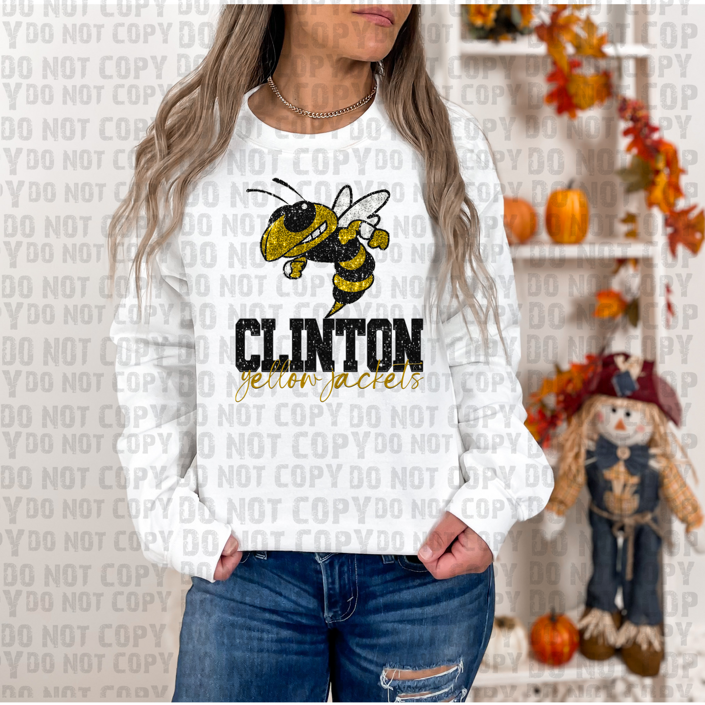 Clinton Yellow Jackets Glitter DTF