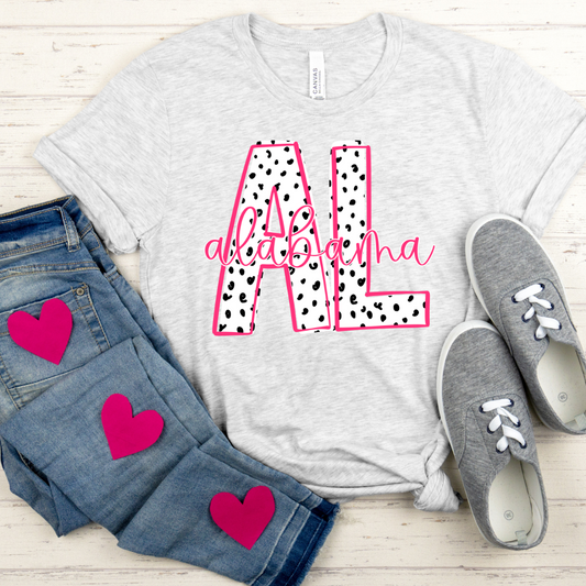 Alabama Pink Dottie State DTF