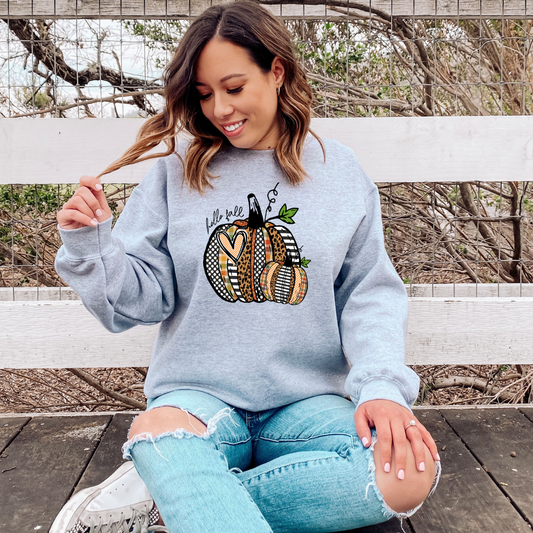 Hello Fall Patchwork Pumpkin DTF