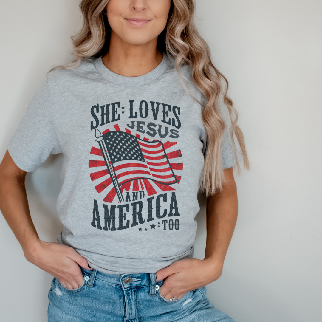 RWB She Loves Jesus and America Too DTF