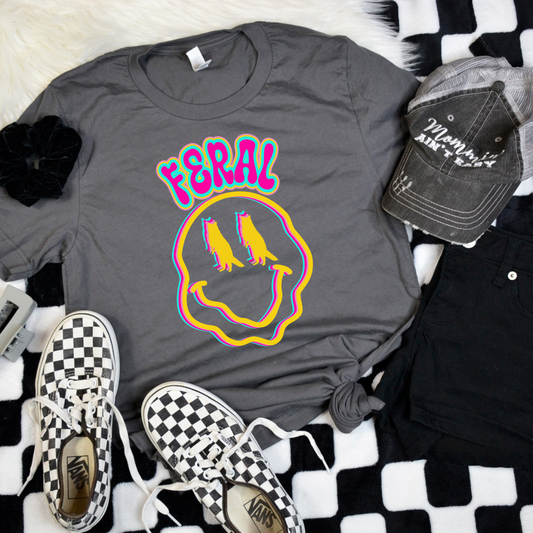 Drippy Neon Face Snarky DTF Transfer