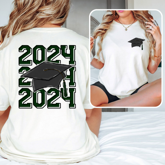 2024 Grad Cap Hunter Green DTF