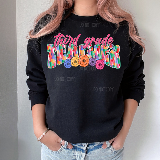 Grade Floral Teacher DTF