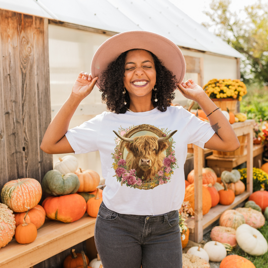 Highland Cow Portrait DTF Transfer