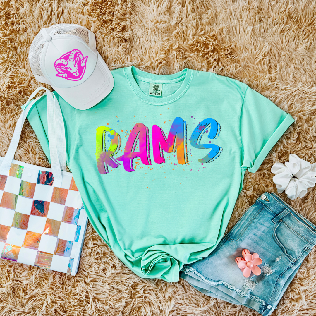 Neon Splatter Mascot DTF Transfer