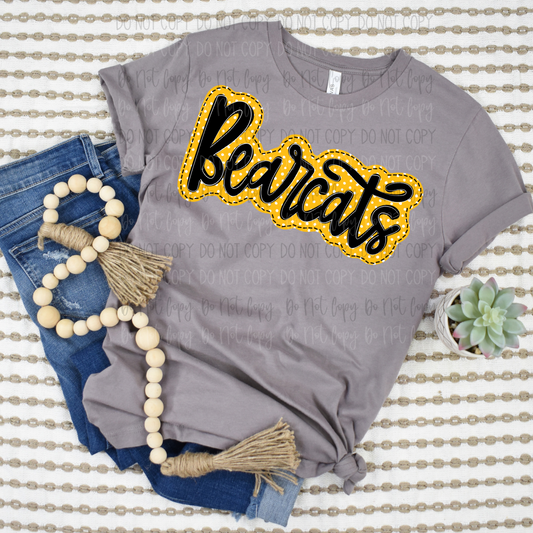 Bearcats Yellow Black DTF Transfer