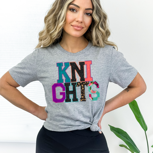 Knights Rhinestone Letters DTF
