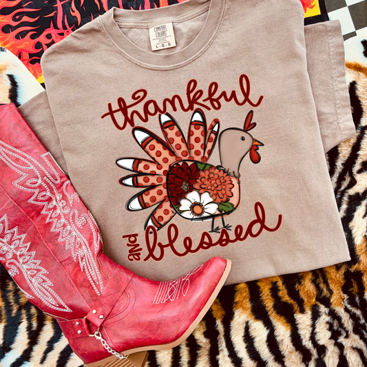 Thankful and Blessed Turkey DTF Transfer