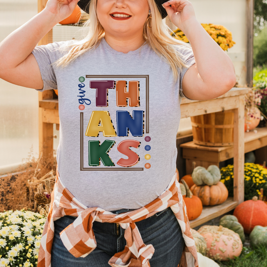 Give Thanks Square DTF