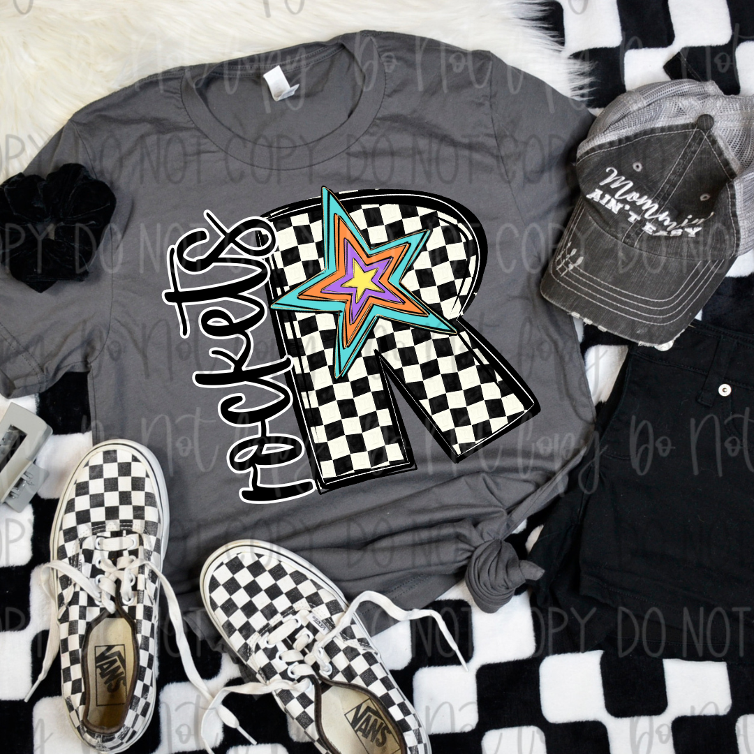 *Custom Checkered Spring Pop Alpha DTF Transfer