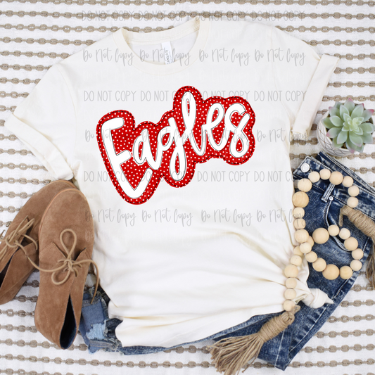 Eagles Red and White DTF Transfer