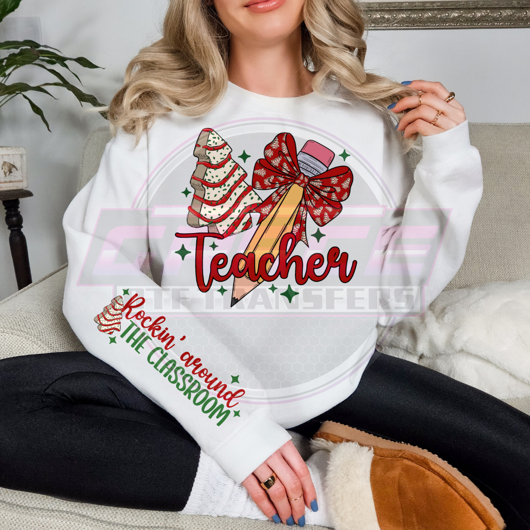 Teacher/Aide/Para Xmas Cakes & Sleeve DTF Transfer