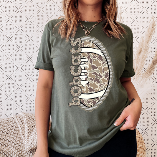 *Custom Vertical Camo Football Mascot DTF Transfer