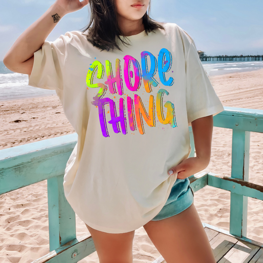 Shore Thing Neon Splatter DTF Transfer