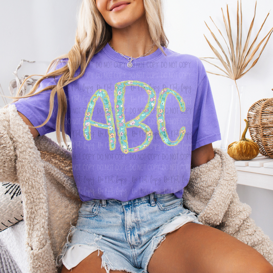 Ditzy Day Monogram DTF Transfer