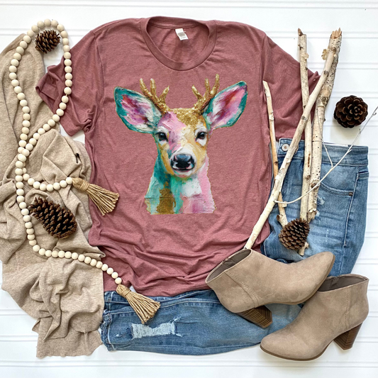 Painted Deer DTF Transfer