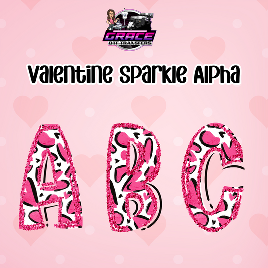 Valentine Sparkle Alpha Word DTF