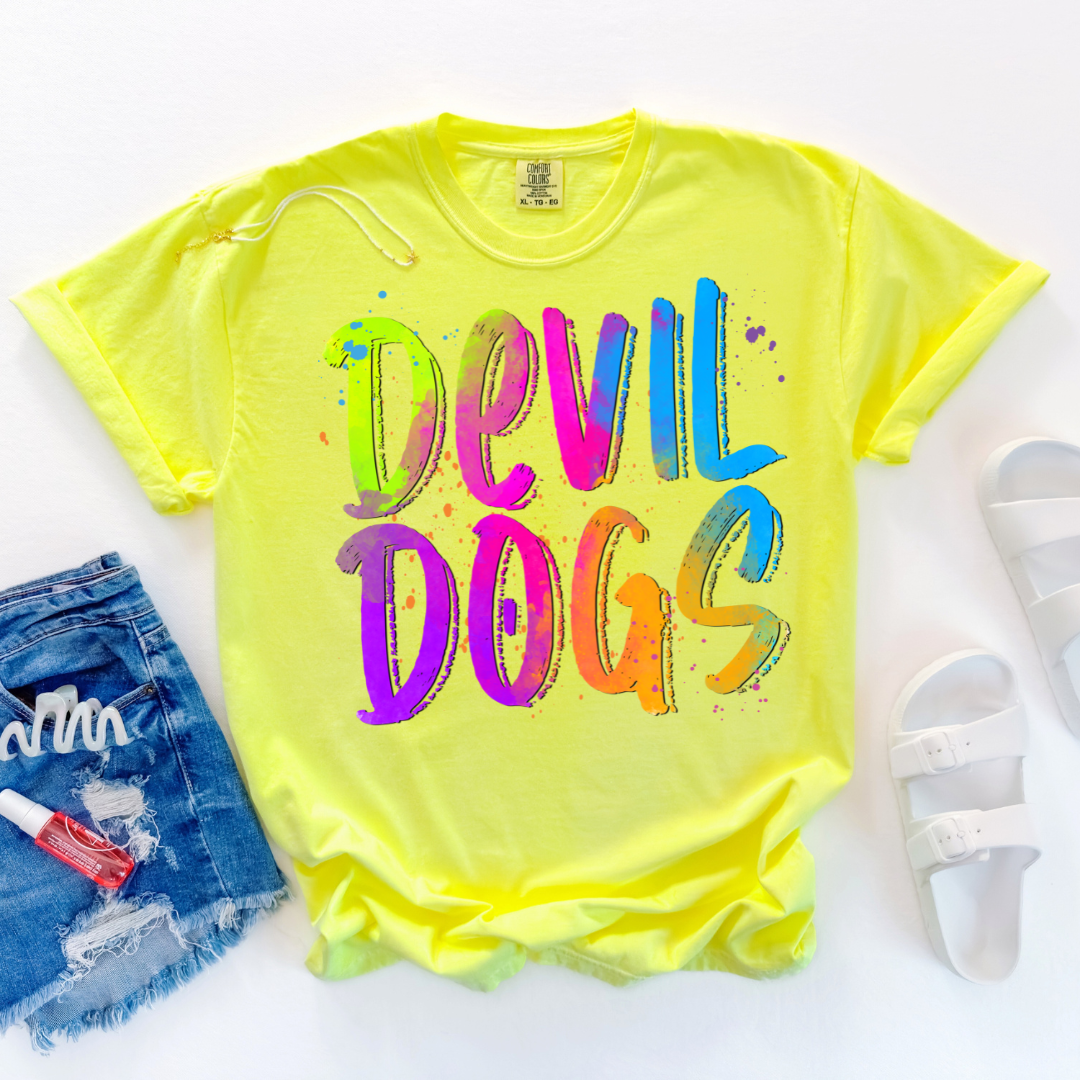 Neon Splatter Mascot DTF Transfer