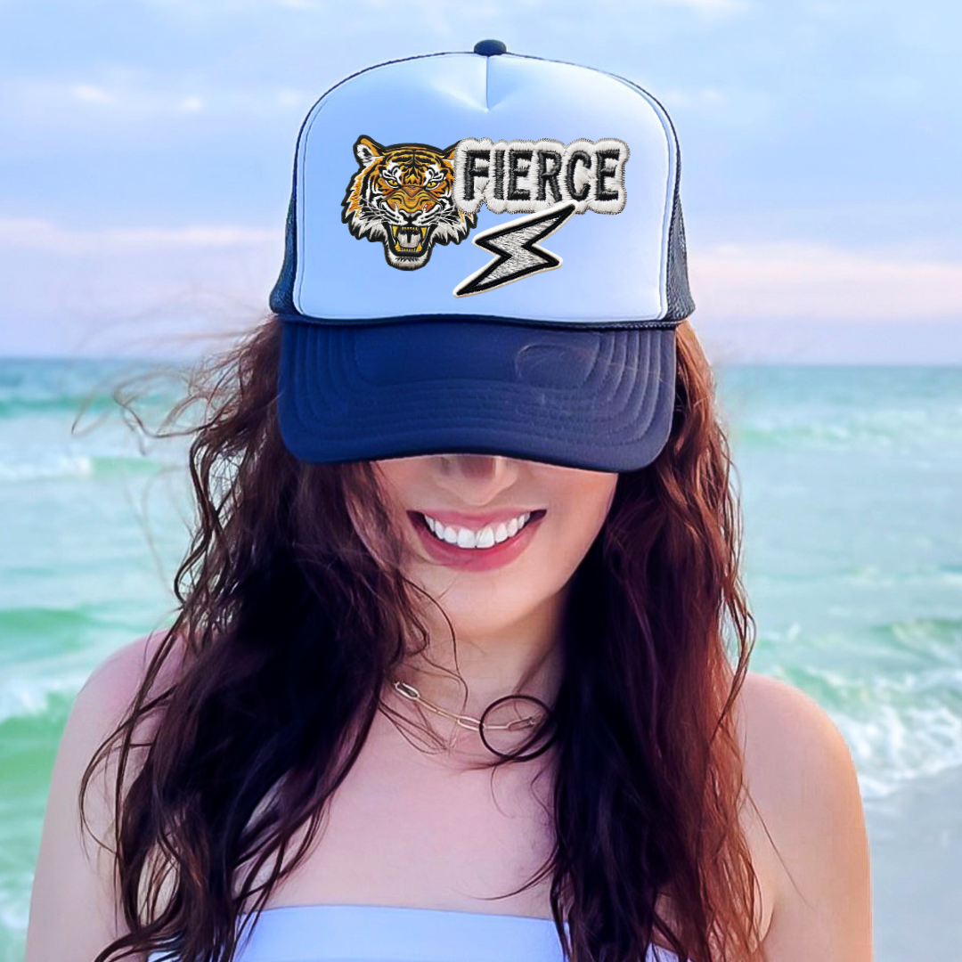 Fierce Tiger Hat Patch Collage