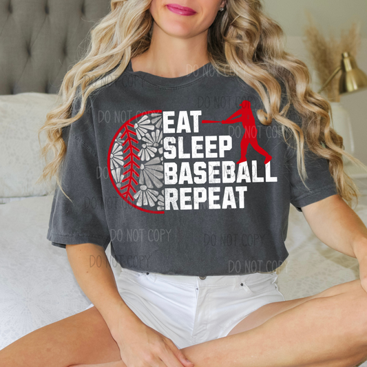 Eat Sleep Baseball DTF Transfer