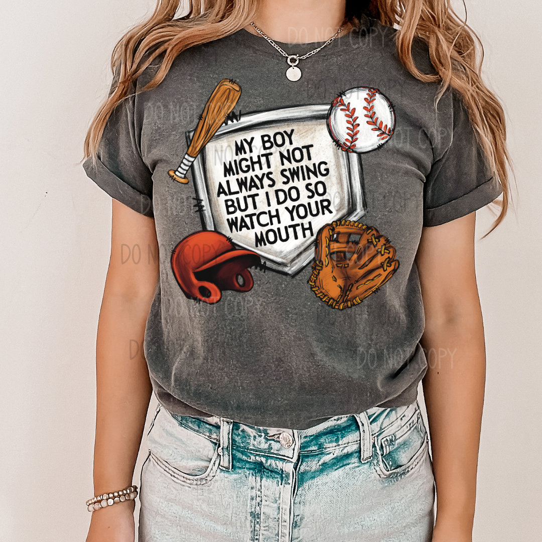 Boy Baseball Swing DTF