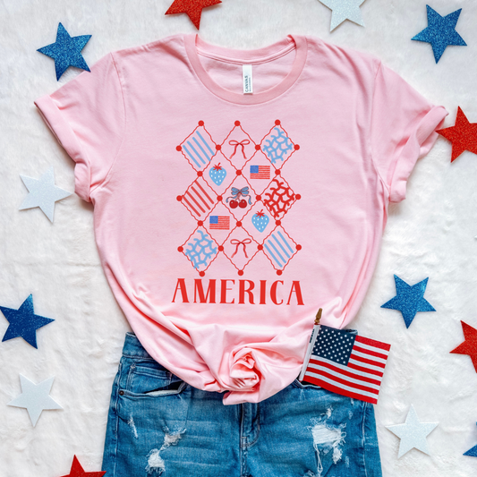America Grid DTF transfer