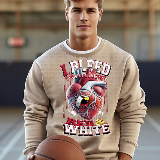 I Bleed Red and White Vilonia Basketball DTF