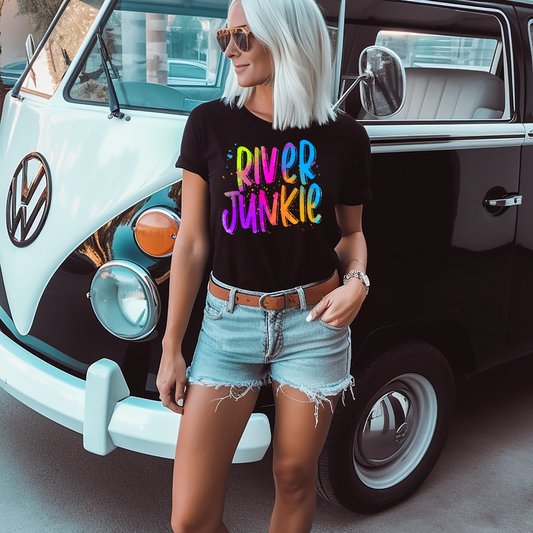 River Junkie Neon Splatter DTF Transfer