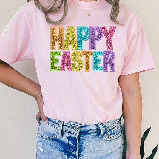Happy Easter Glitter DTF