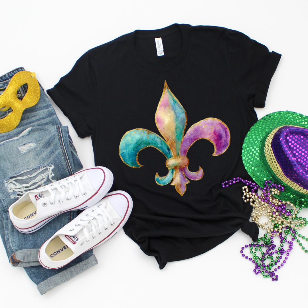 Mardi Gras Fluer De Lis DTF Transfer
