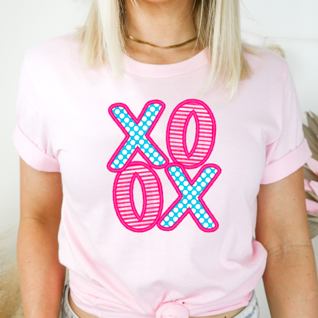 XOXO Blue and Pink DTF