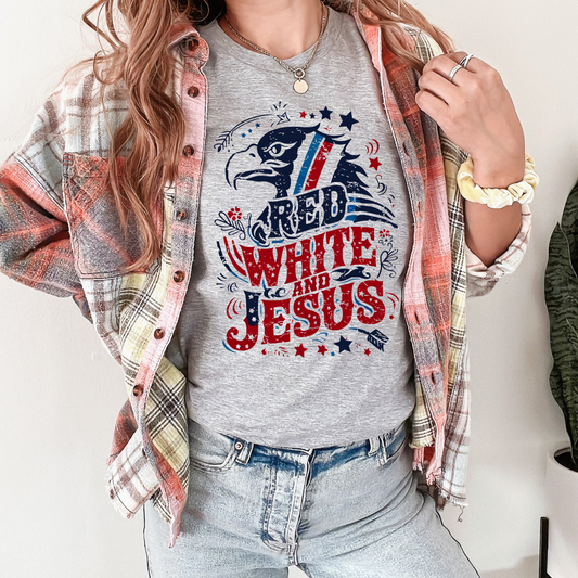 Red White and Jesus DTF