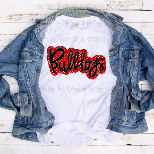 Bulldogs black and red DTF Transfer