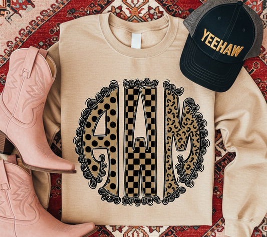 Mixed Up Muted Monogram DTF Transfer