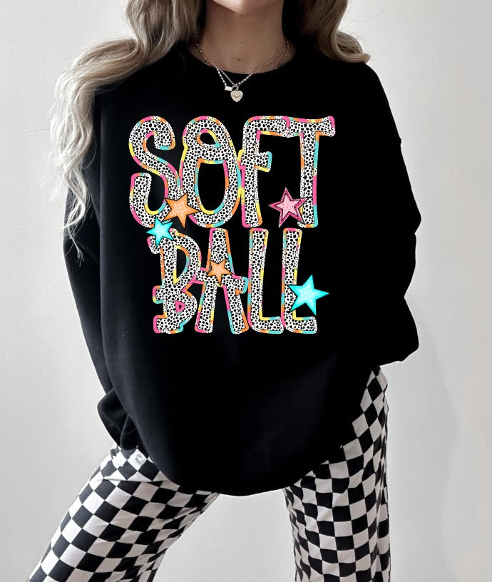 Bright Dottie Softball DTF Transfer