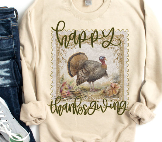 Thanksgiving Vintage Stamp DTF Transfer